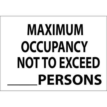 ZING Safety Sign, OCCUPANCY, 10X14- Model 2907A